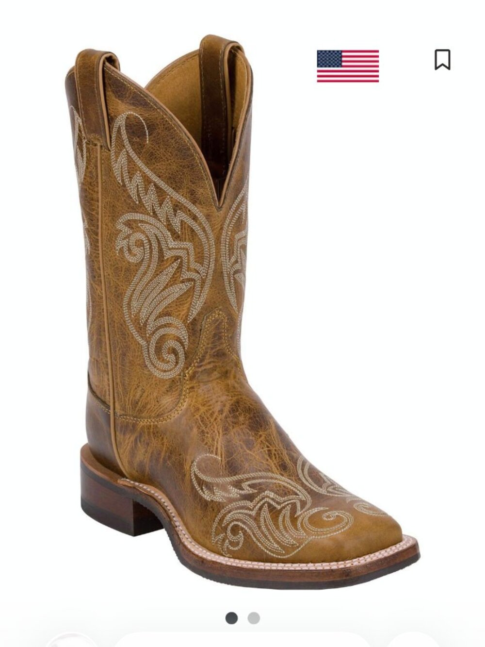 Justin Bent Rail Women's Square Toe Cowboy Boots